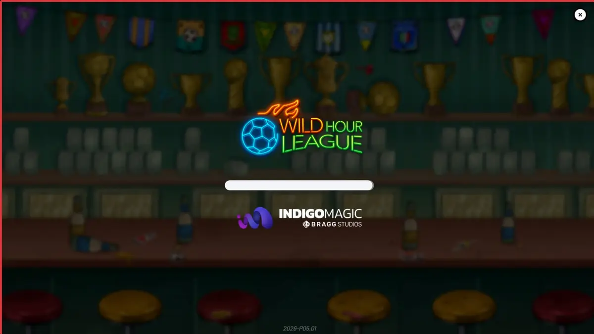Tampilan visual slot Wild Hour League dengan tema bar olahraga